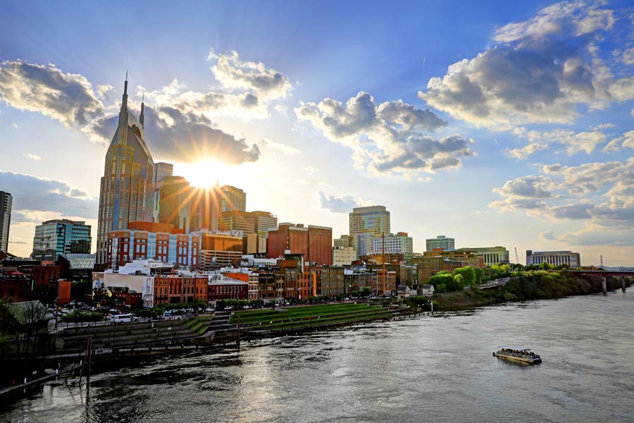 Nashville Insurance - View of Nashville During Mid Afternoon Looking Over the Water